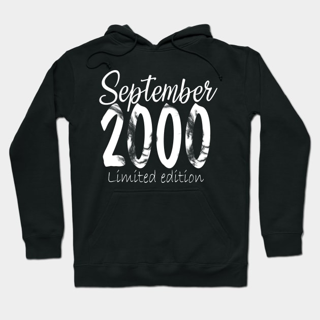 September 2000 Tee 20 Year Old Shirt 2000 20th Birthday Gift T-Shirt Hoodie by GillTee